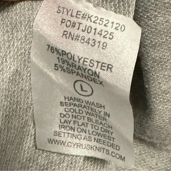 CYRUS Long Open Blue Gray Tie Dye Effect Hooded Sweatshirt Jacket Size Large - Picture 8 of 8